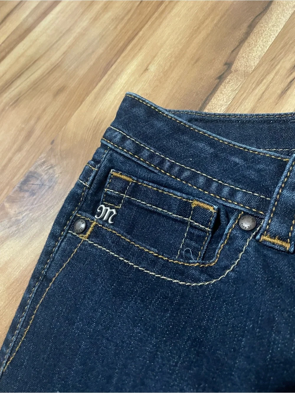 Miss Me Jeans Womens 31 Mid Rise Skinny Dark Wash Blue Stretch Denim